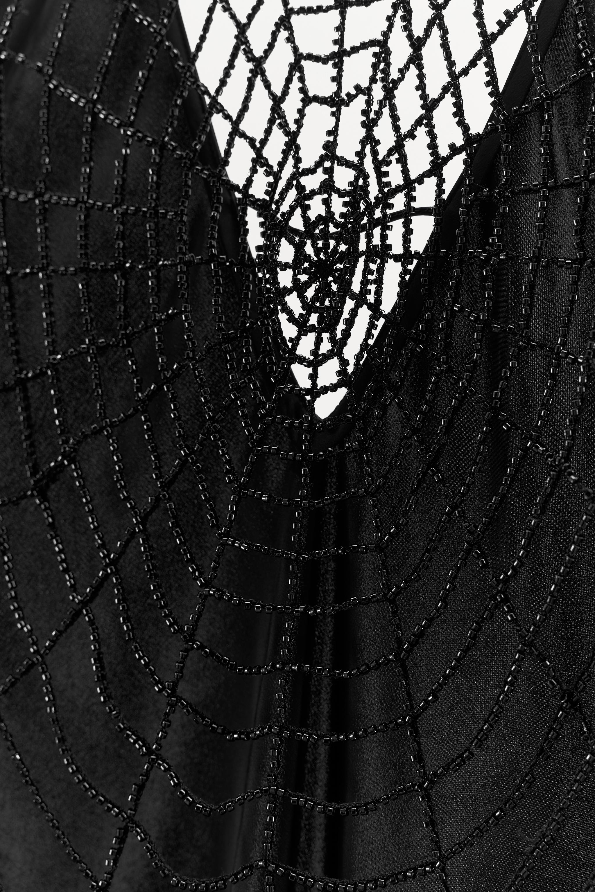 ROBE SATINÉE DOS TOILE D'ARAIGNÉE LIMITED EDITION